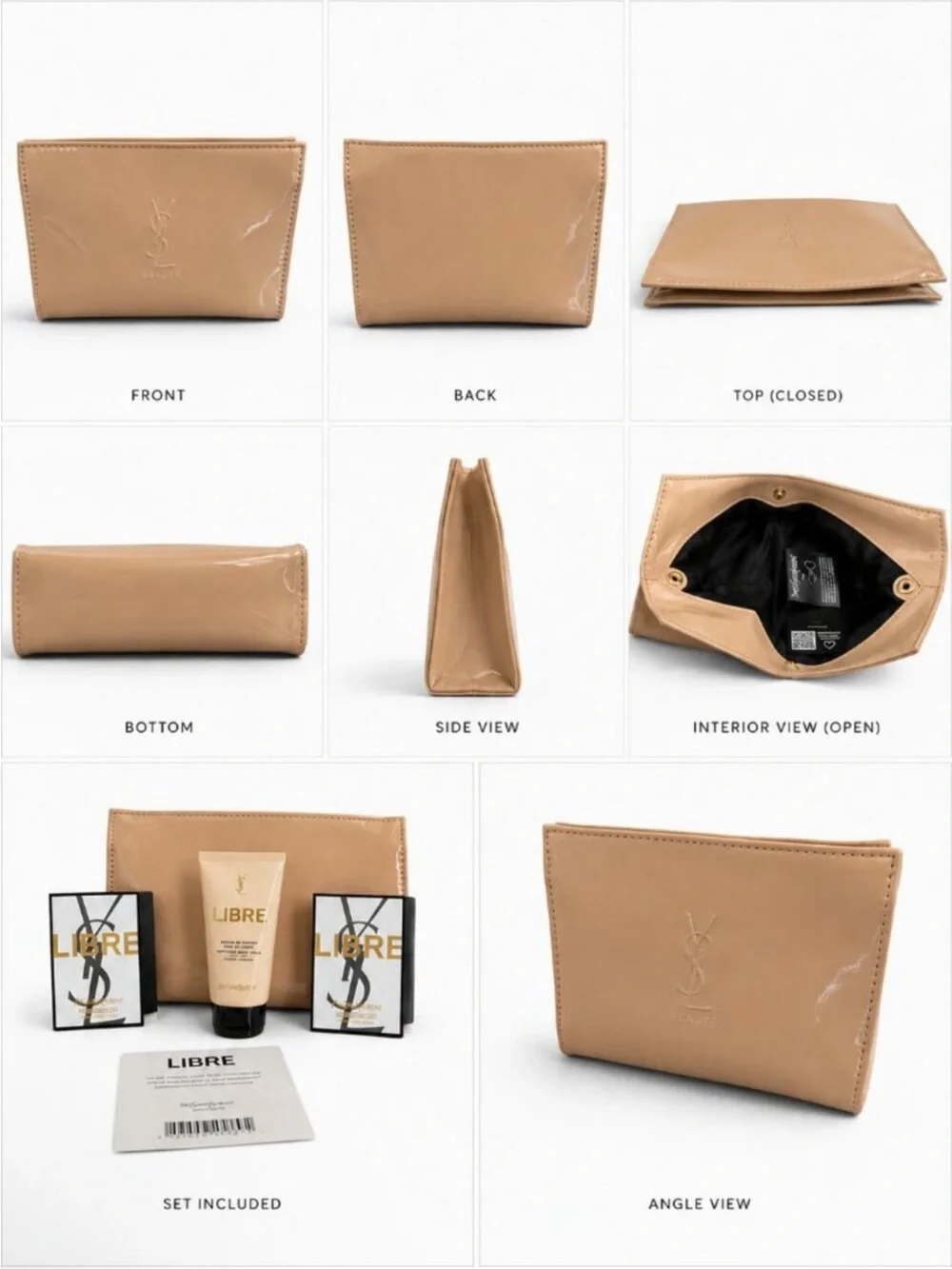 YSL Beauté LIBRE Patent Cosmetic Pouch & Perfumed Body Balm Gift Set